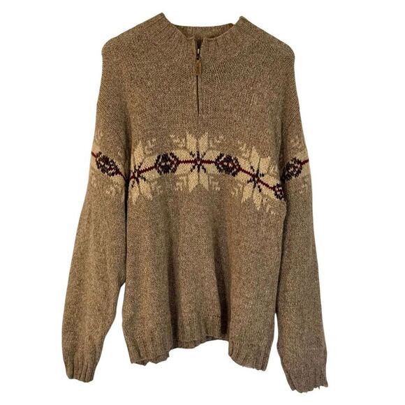 vintage Eddie Bauer Legend 100% wool snowflake cottage core sweater XL - Picture 2 of 11